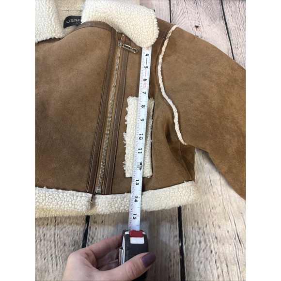 Adrienne Landau Faux Shearling Jacket Size Large In Camel - Picture 7 of 9
